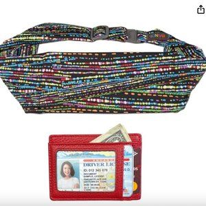 NWT BANDI Pocketed Belt with Slim RFID-Blocking Wallet - Holds Phone